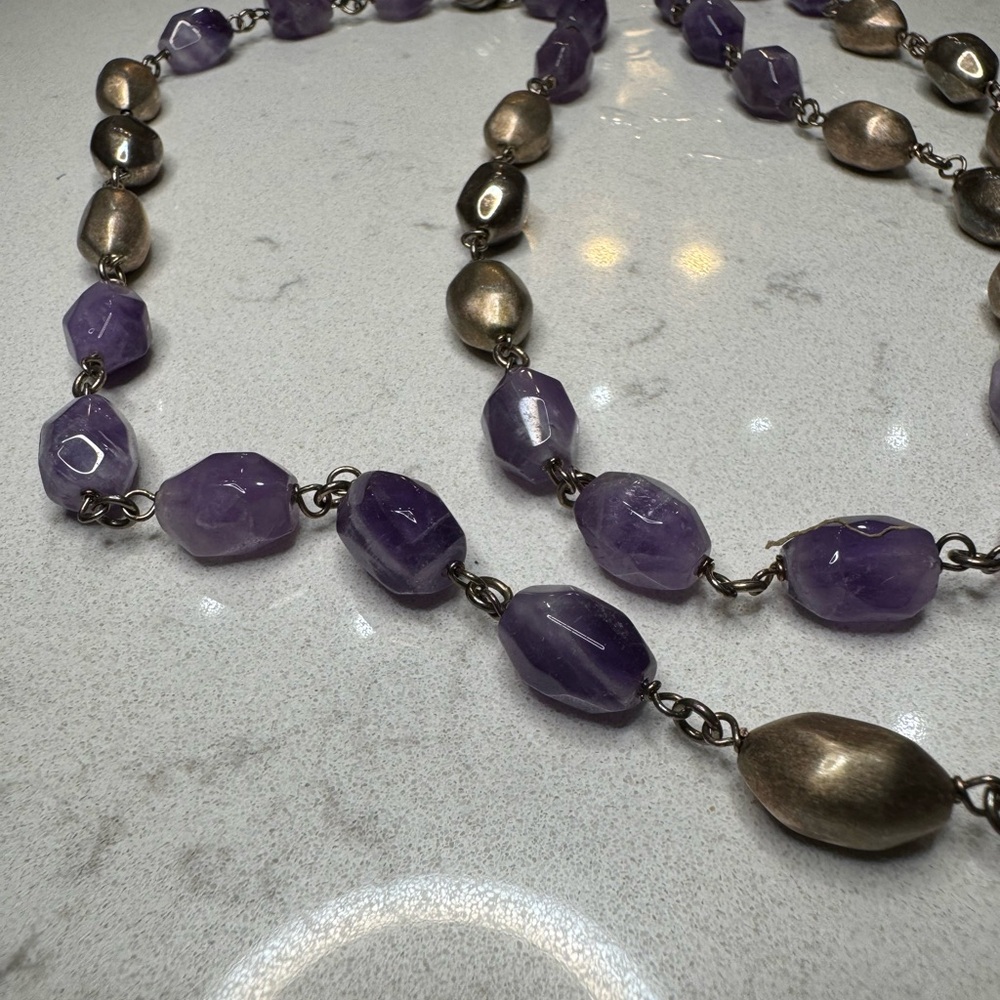 Italian Amethyst and .925 silver necklace.